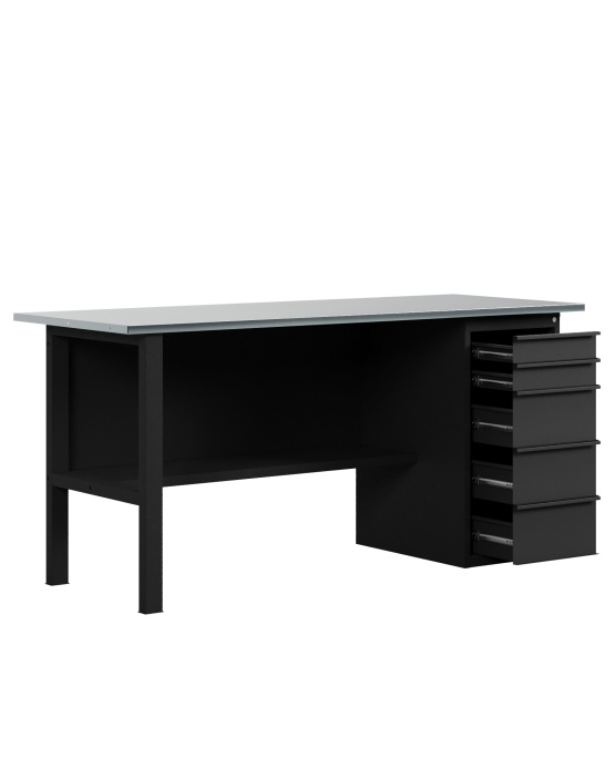 GREENBERG BLACK Верстак-стол с тумбой с ящиками 1600мм VERSTAK_BLACK_Y1_1600