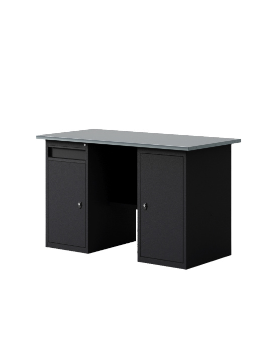 GREENBERG BLACK Верстак-стол с тумбой с дверцей и тумбой/ящик 1400мм VERSTAK_BLACK_WT_1400