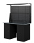 GREENBERG BLACK Верстак-стол с перфопанелью двойной с двумя тумбами 1400мм VERSTAK_BLACK_Т2_Р2_1400
