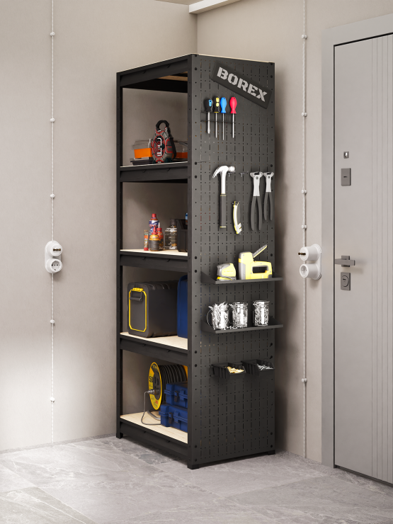 BOREX Стеллаж 750мм с перфопанелью BOREX_STELLAG_PERF-750