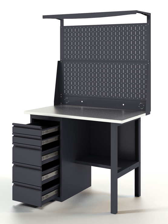 GREENBERG Верстак с перфопанелью двойной с ящиками 1200мм VERSTAK_Y1_Р2_1200