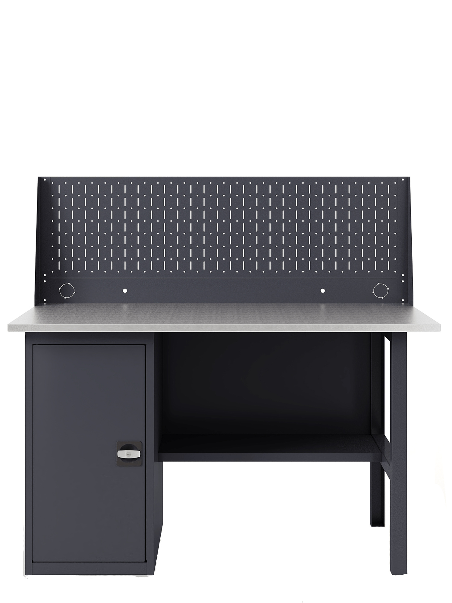 GREENBERG Верстак с перфопанелью одинарной с тумбой 1400мм VERSTAK_Т1_ P1_1400