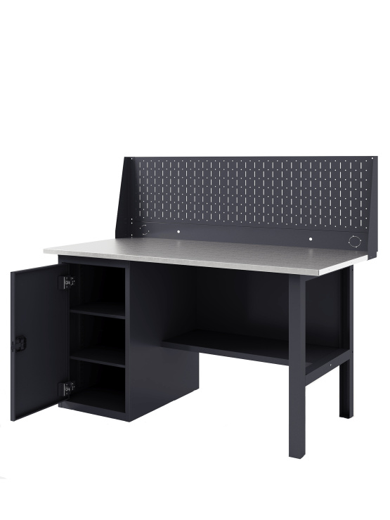 GREENBERG Верстак с перфопанелью одинарной с тумбой 1400мм VERSTAK_Т1_ P1_1400