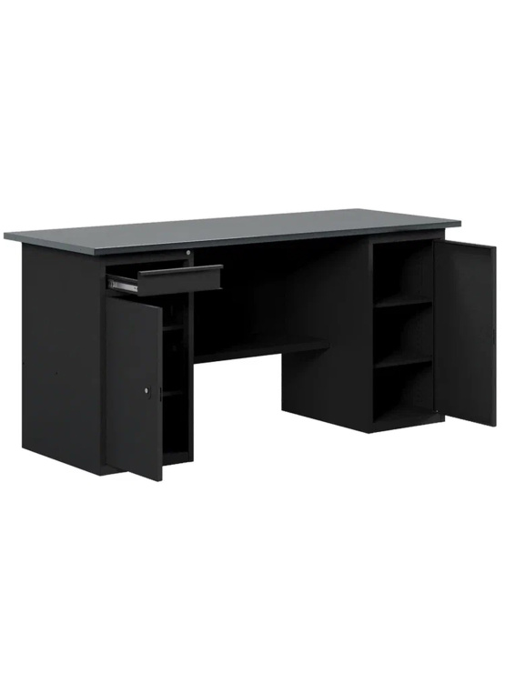GREENBERG BLACK Верстак-стол с тумбой с дверцей и тумбой/ящик 1600мм VERSTAK_BLACK_WT_1600