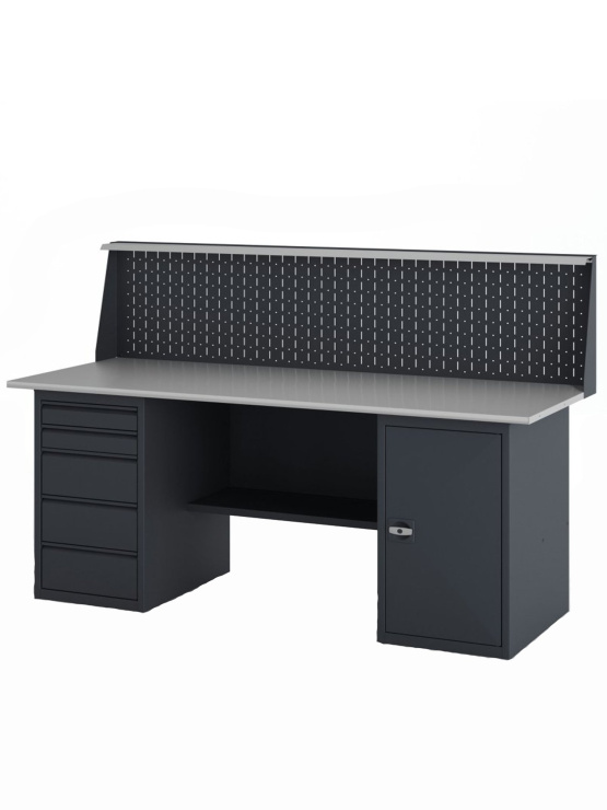 GREENBERG Верстак с тумбой с ящиками и тумбой с дверцей с перфопанелью 1800мм VERSTAK_ТY_P_1800