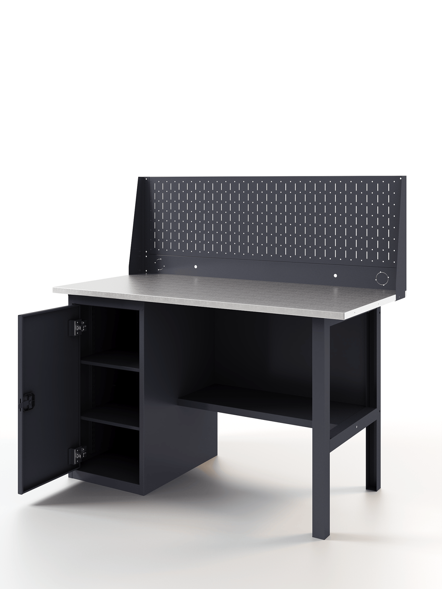 GREENBERG Верстак с перфопанелью одинарной с тумбой 1400мм VERSTAK_Т1_ P1_1400