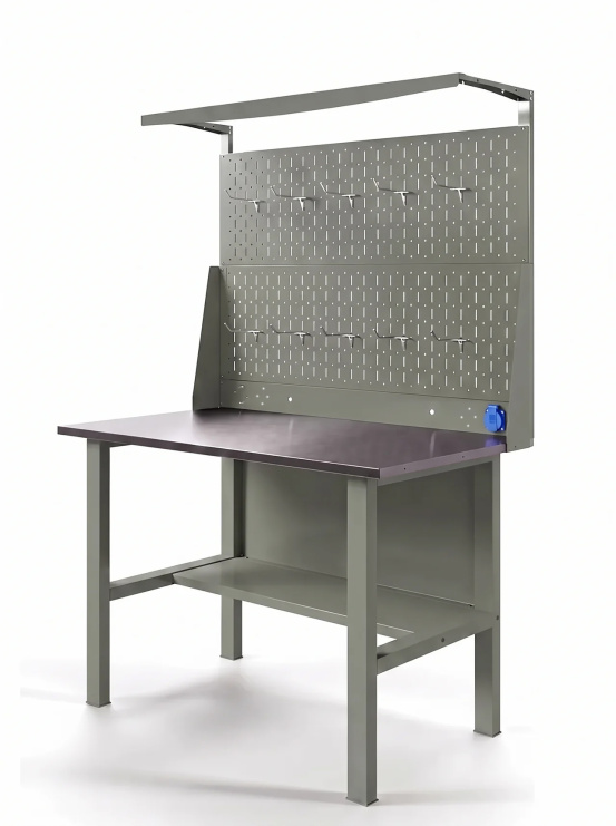 GREENBERG OLIVE Верстак с перфопанелью двойной 1400мм VERSTAK_OLIVE_Т0_P2_1400