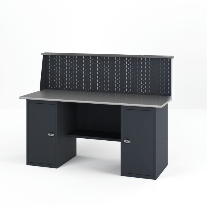 GREENBERG Верстак с двумя тумбами с дверцей 2000мм с перфопанелью VERSTAK_Т2_P_2000 GREENBERG Верстак с двумя тумбами с дверцей 2000мм с перфопанелью VERSTAK_Т2_P_2000