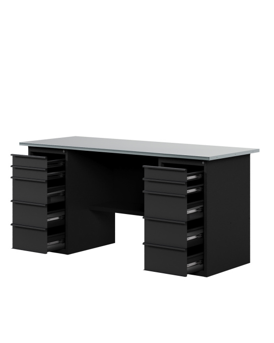 GREENBERG BLACK Верстак-стол с двумя тумбами с ящиками 1800мм VERSTAK_BLACK_Y2_1800