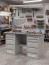 GREENBERG SILVER Верстак с перфопанелью двойной с двумя ящиками 1400мм VERSTAK_SILVER_Y2_Р2_1400