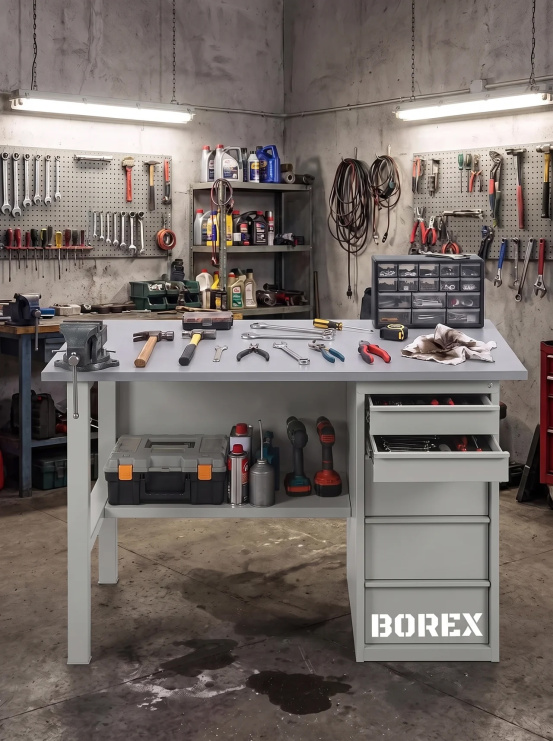 GREENBERG SILVER Верстак с ящиками 1400мм VERSTAK_SILVER_Y1_1400