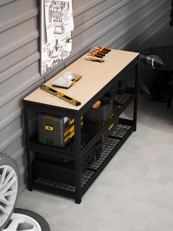 BOREX Верстак-стеллаж 1500х500х900 для гаража, для мастерской BOREX_VERSTAK_900