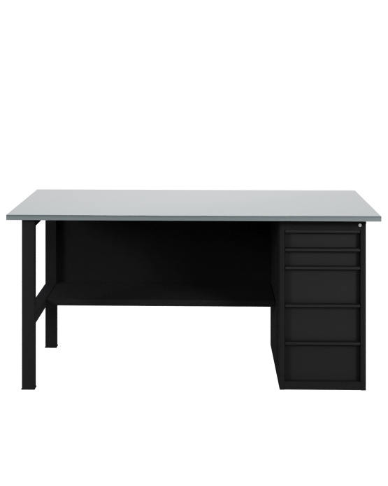 GREENBERG BLACK Верстак-стол с тумбой с ящиками 1600мм VERSTAK_BLACK_Y1_1600