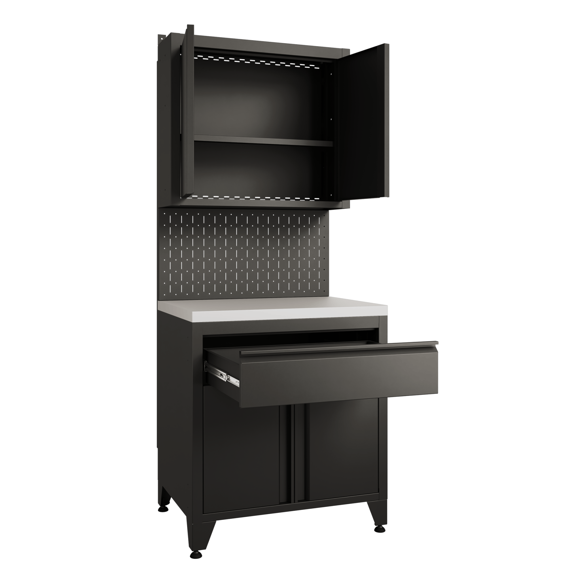 BOREX Тумба с дверцами и одним ящиком + шкафчик с дверцами TY1-P1-S2