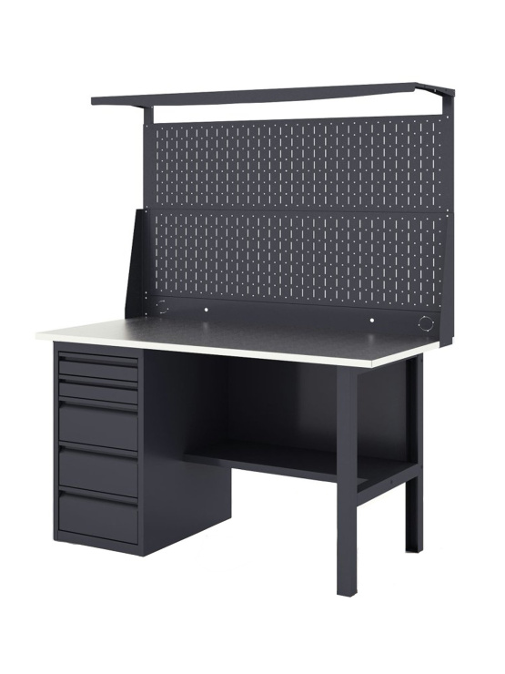 GREENBERG Верстак с перфопанелью двойной с ящиками 1400мм VERSTAK_Y1_Р2_1400