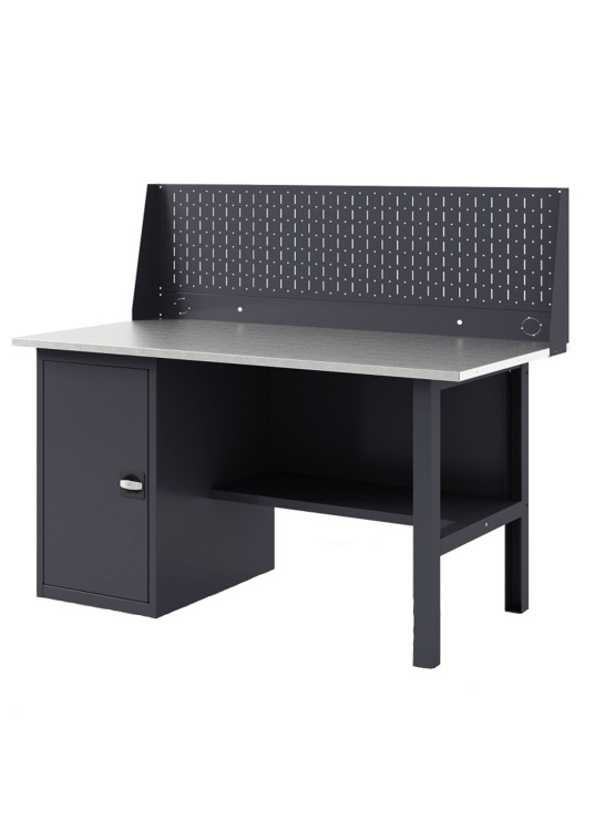 GREENBERG Верстак с перфопанелью одинарной с тумбой 1400мм VERSTAK_Т1_ P1_1400