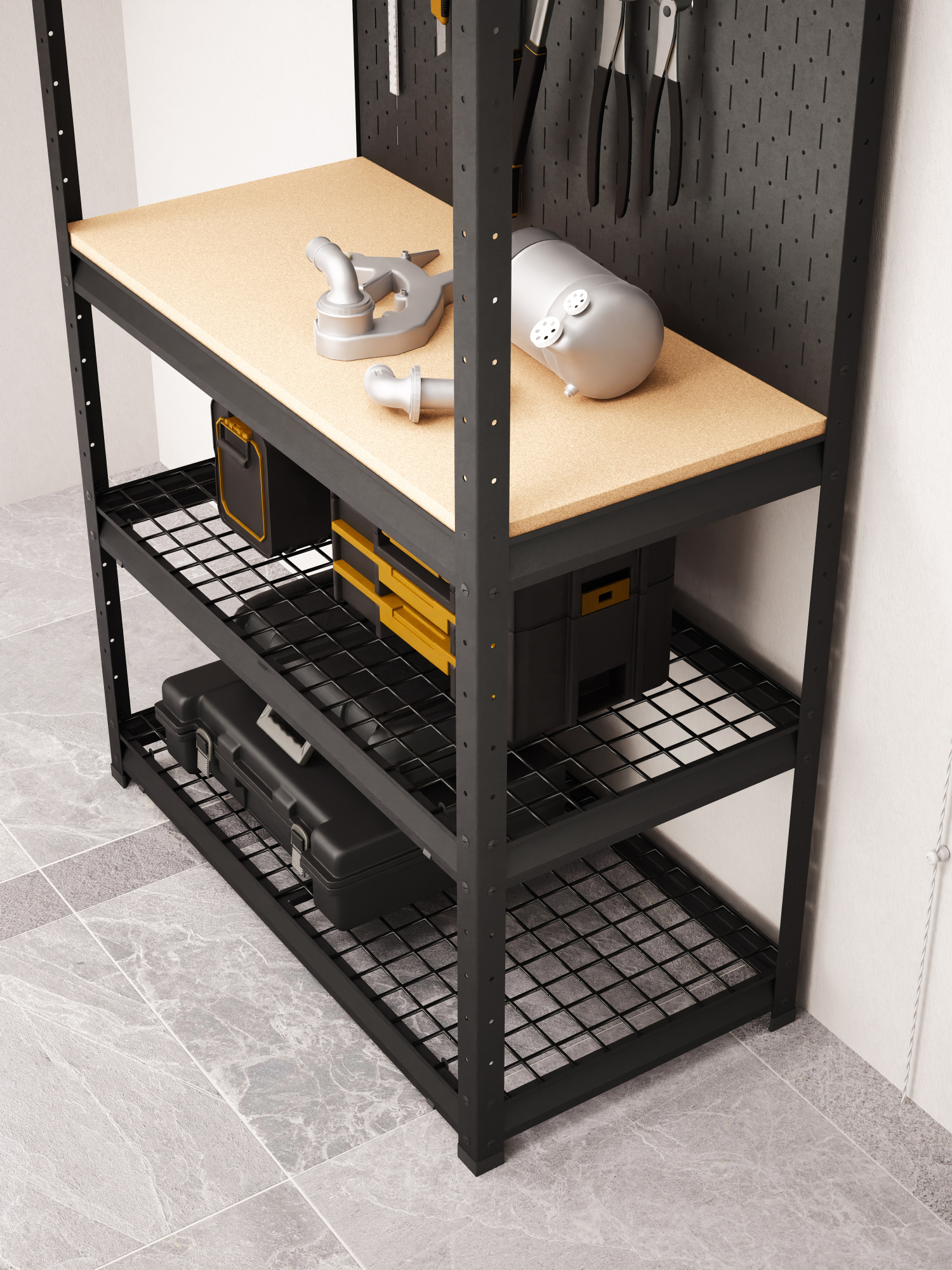 BOREX Верстак-стеллаж 1000х500х2000 для гаража, для мастерской BOREX_VERSTAK_1000