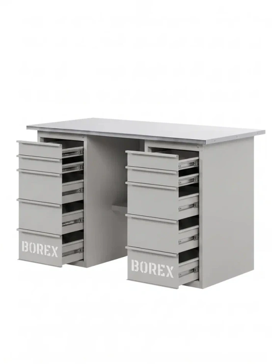 GREENBERG SILVER Верстак с двумя ящиками 1400мм VERSTAK_SILVER_Y2_1400