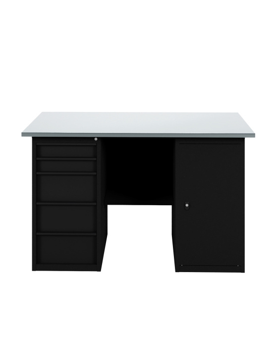 GREENBERG BLACK Верстак-стол с тумбой и ящиками 1400мм VERSTAK_BLACK_ТY_1400