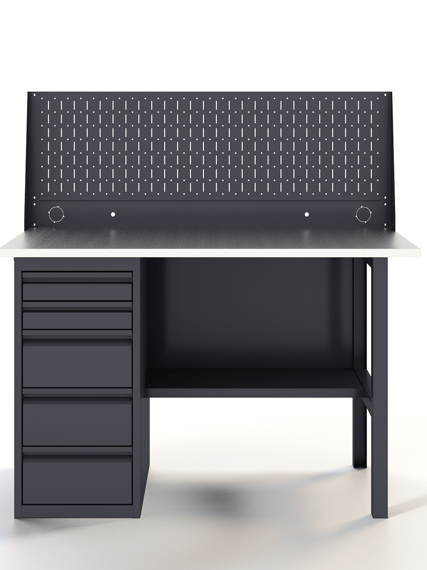 GREENBERG Верстак с перфопанелью одинарной с ящиками 1400мм VERSTAK_Y1_Р1_1400