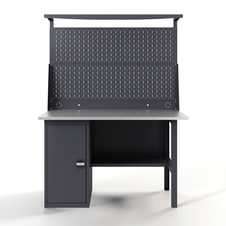 GREENBERG Верстак с перфопанелью двойной с тумбой 1400мм VERSTAK_Т1_ P2_1400