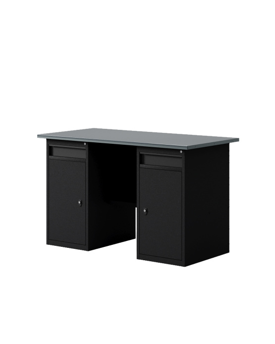 GREENBERG BLACK Верстак-стол с двумя тумбами/ящик 1400мм VERSTAK_BLACK_W2_1400