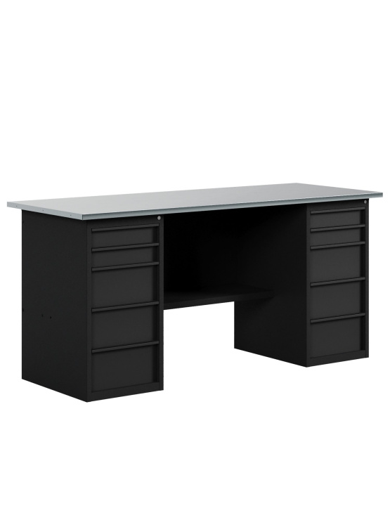 GREENBERG BLACK Верстак-стол с двумя тумбами с ящиками 2000мм VERSTAK_BLACK_Y2_2000