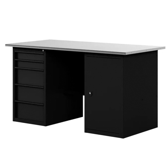 GREENBERG BLACK Верстак-стол с тумбой и ящиками 1400мм VERSTAK_BLACK_ТY_1400