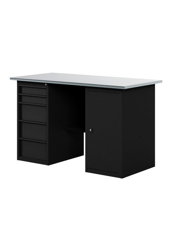 GREENBERG BLACK Верстак-стол с тумбой и ящиками 1400мм VERSTAK_BLACK_ТY_1400