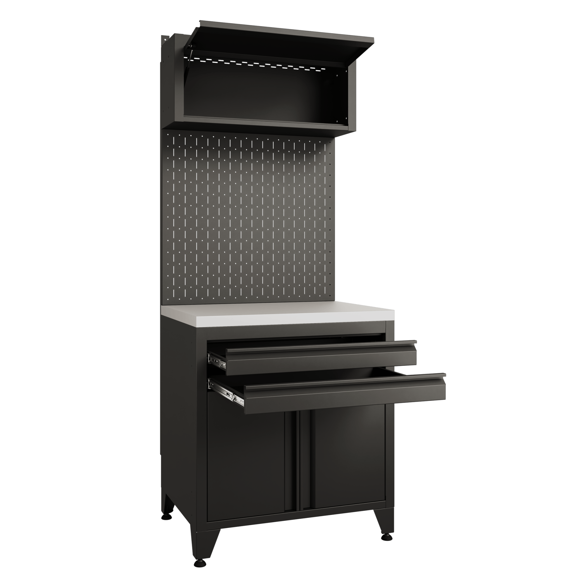 BOREX Тумба с дверцами и двумя ящиками + шкафчик с подъёмной дверью TY2-P2-S1