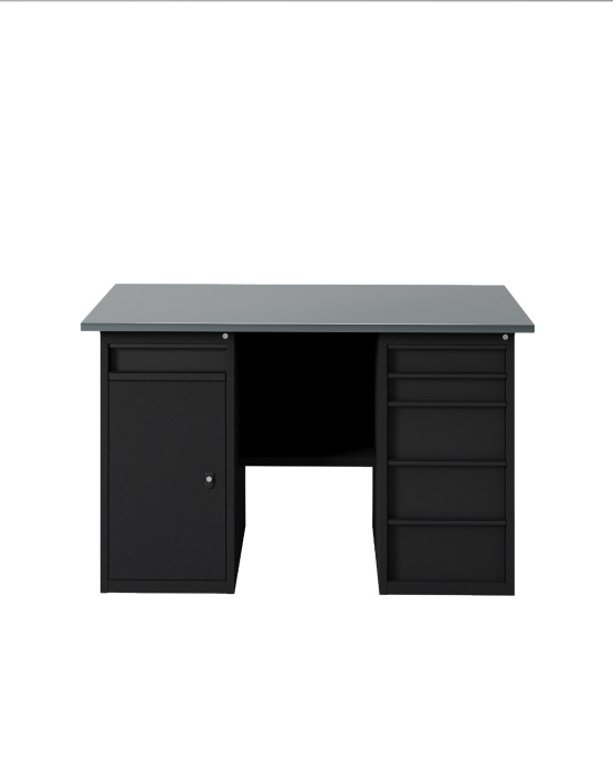 GREENBERG BLACK Верстак-стол с тумбой с ящиками и тумбой/ящик 1400мм VERSTAK_BLACK_WY_1400