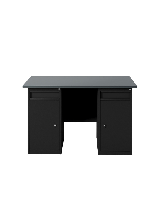 GREENBERG BLACK Верстак-стол с двумя тумбами/ящик 1400мм VERSTAK_BLACK_W2_1400