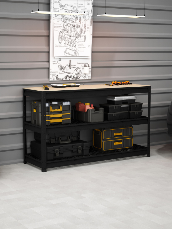 BOREX Верстак-стеллаж 1500х500х900 для гаража, для мастерской BOREX_VERSTAK_900