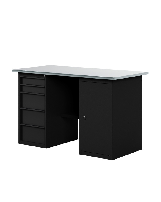 GREENBERG BLACK Верстак-стол с тумбой и ящиками 1400мм VERSTAK_BLACK_ТY_1400