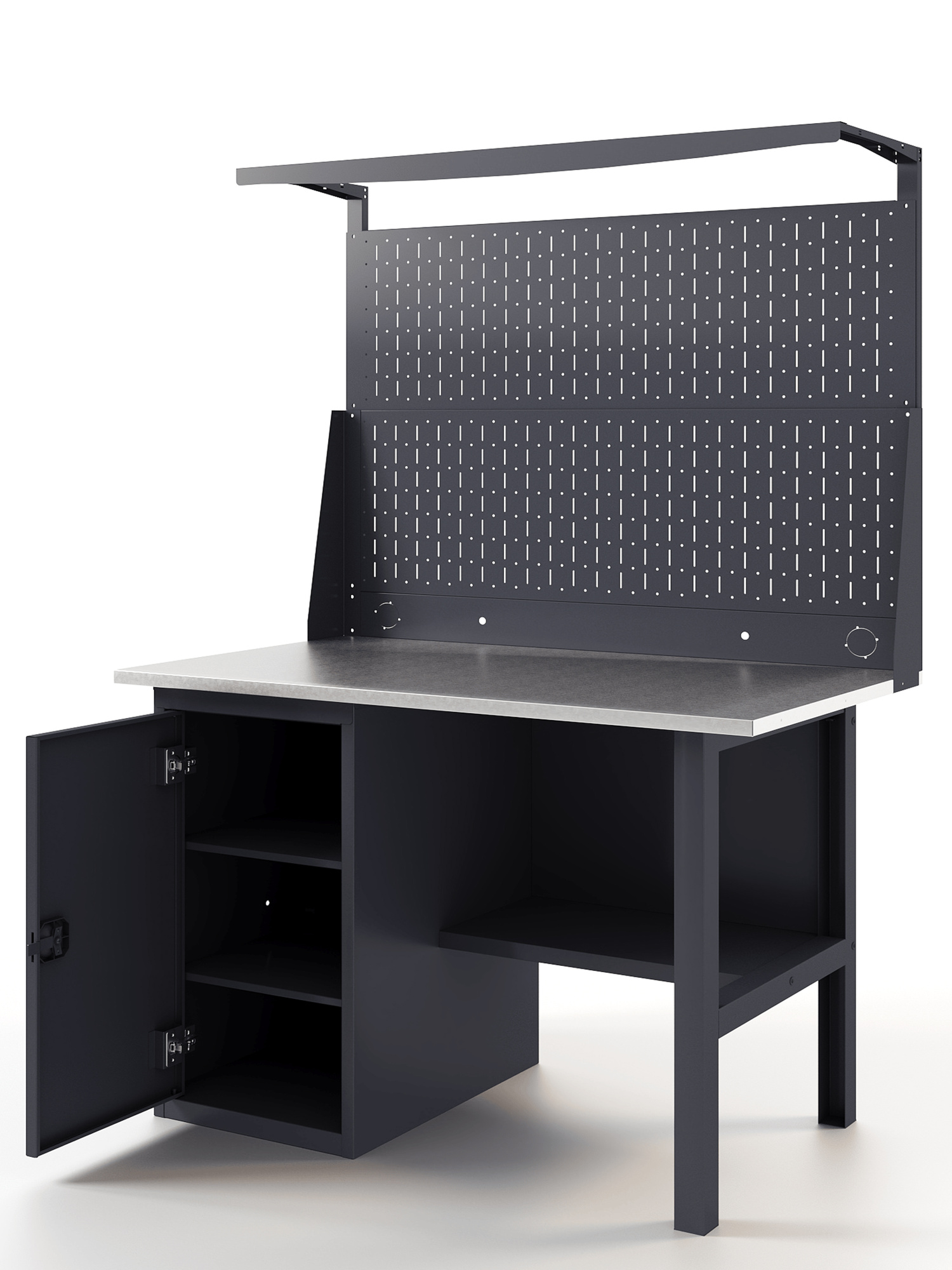 GREENBERG Верстак с перфопанелью двойной с тумбой 1200мм VERSTAK_Т1_P2_1200