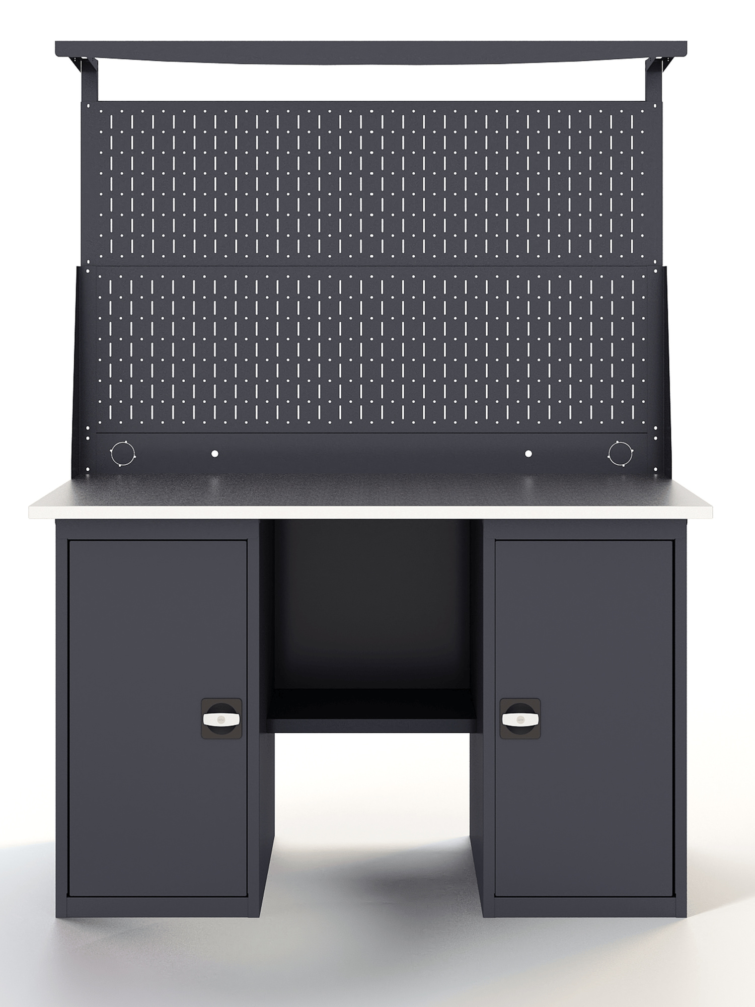 GREENBERG Верстак с перфопанелью двойной с двумя тумбами 1400мм VERSTAK_Т2_Р2_1400