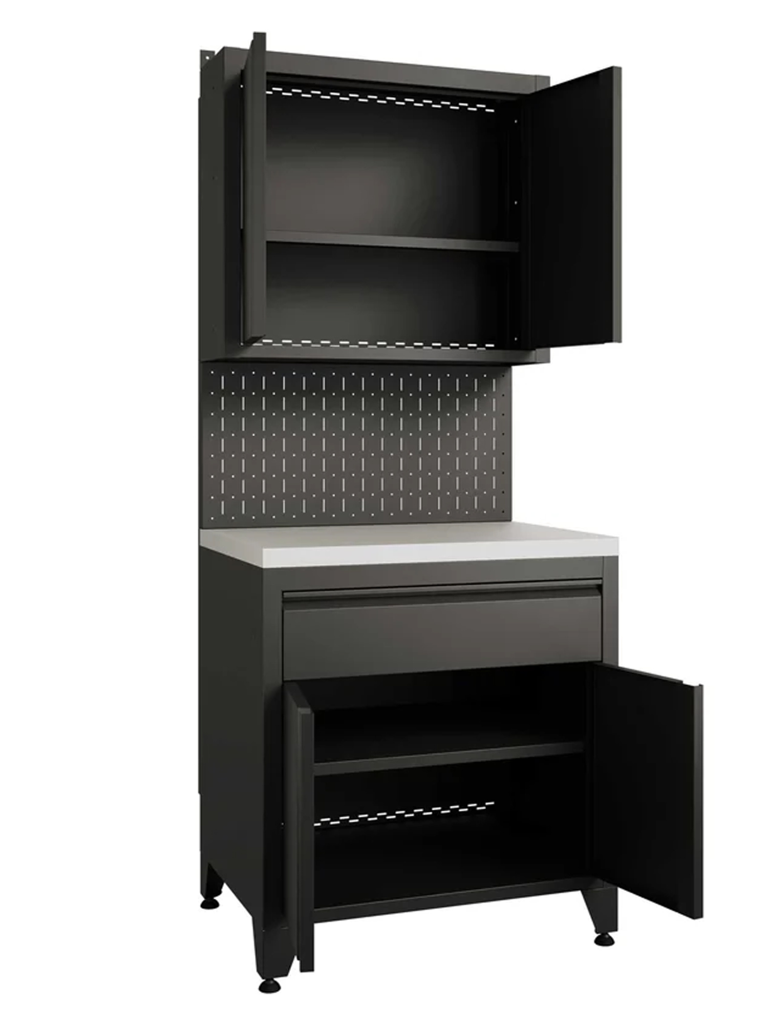 BOREX Тумба с дверцами и одним ящиком + шкафчик с дверцами TY1-P1-S2