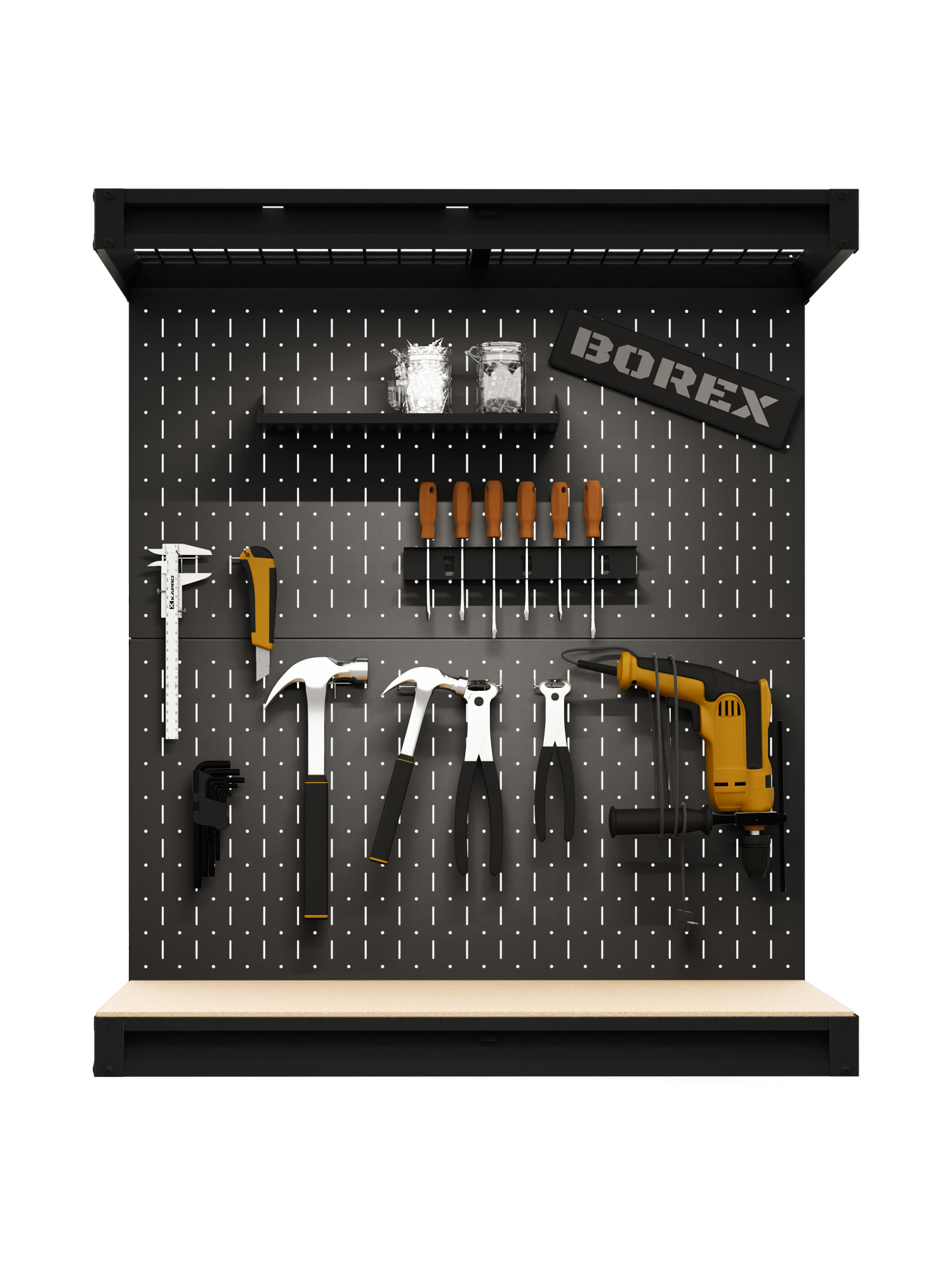 BOREX Модуль с рабочей поверхностью и перфопанелью BOREX_MODUL_1000