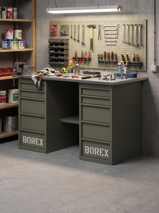 GREENBERG OLIVE Верстак с двумя ящиками 1400мм VERSTAK_OLIVE_Y2_1400