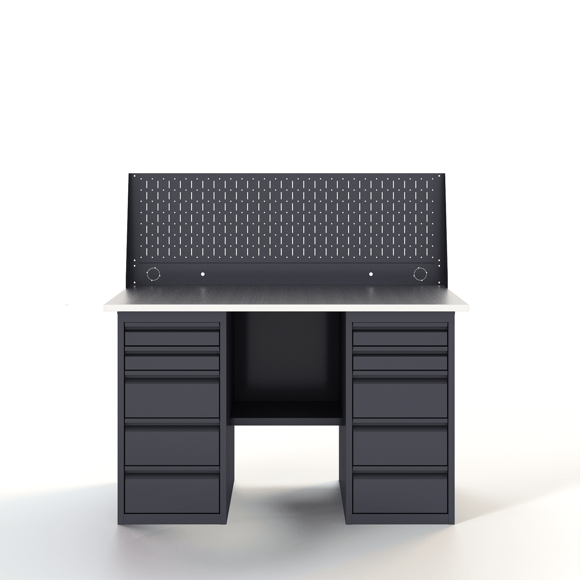 GREENBERG Верстак с перфопанелью одинарной с двумя ящиками 1400мм VERSTAK_Y2_Р1_1400