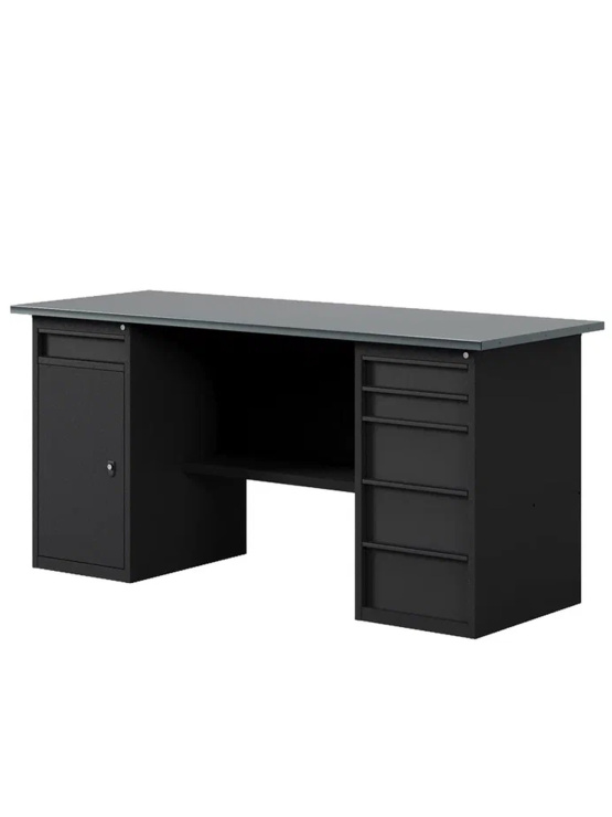 GREENBERG BLACK Верстак-стол с тумбой с ящиками и тумбой/ящик 1400мм VERSTAK_BLACK_WY_1400