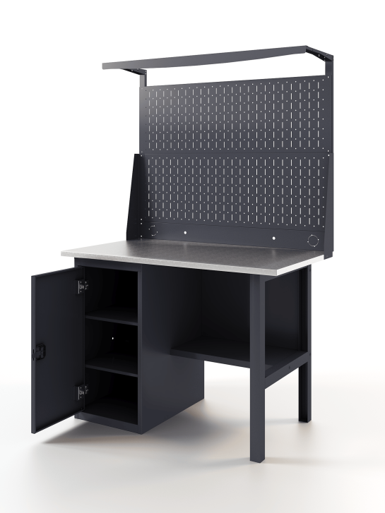 GREENBERG Верстак с перфопанелью двойной с тумбой 1200мм VERSTAK_Т1_P2_1200