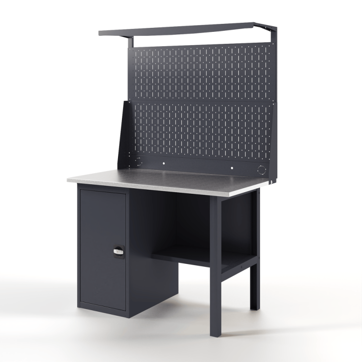 GREENBERG Верстак с перфопанелью двойной с тумбой 1200мм VERSTAK_Т1_P2_1200