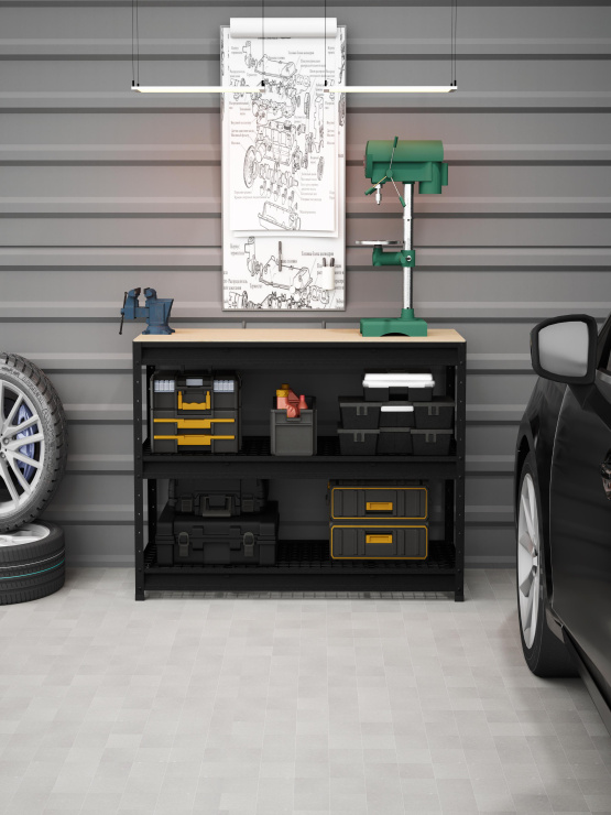 BOREX Верстак-стеллаж 1500х500х900 для гаража, для мастерской BOREX_VERSTAK_900