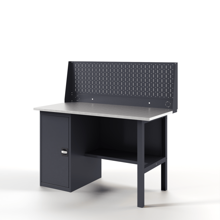 GREENBERG Верстак с перфопанелью одинарной с тумбой 1400мм VERSTAK_Т1_ P1_1400 GREENBERG Верстак с перфопанелью одинарной с тумбой 1400мм VERSTAK_Т1_ P1_1400