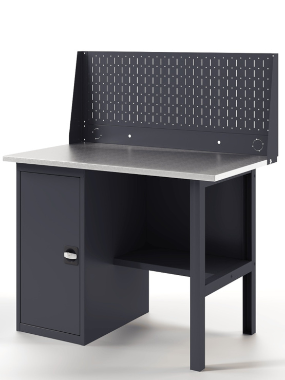 GREENBERG Верстак с перфопанелью одинарной с тумбой 1200мм VERSTAK_Т1_P1_1200