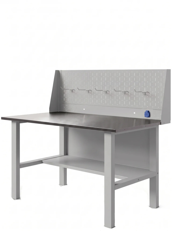 GREENBERG SILVER Верстак с перфопанелью одинарной 1200мм VERSTAK_SILVER_T0_P1_1200